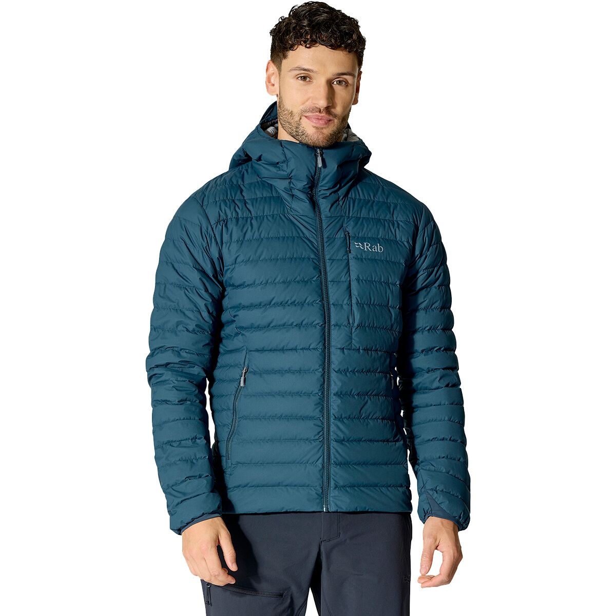 Image of Rab Microlight Windstopper Hoodie - Men's Tempest Blue, XL