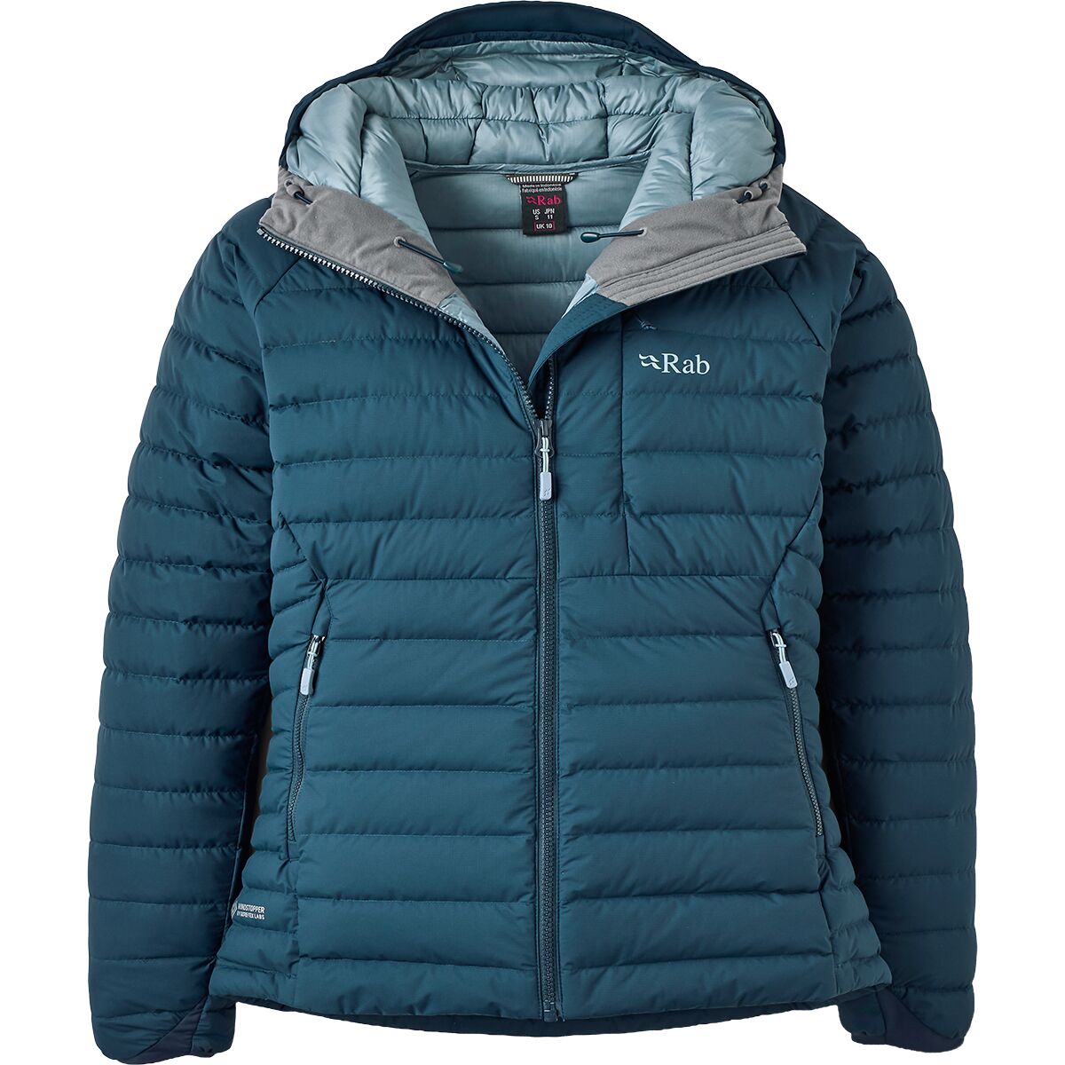 Image of Rab Microlight Windstopper Hoodie - Women's Tempest Blue, XL