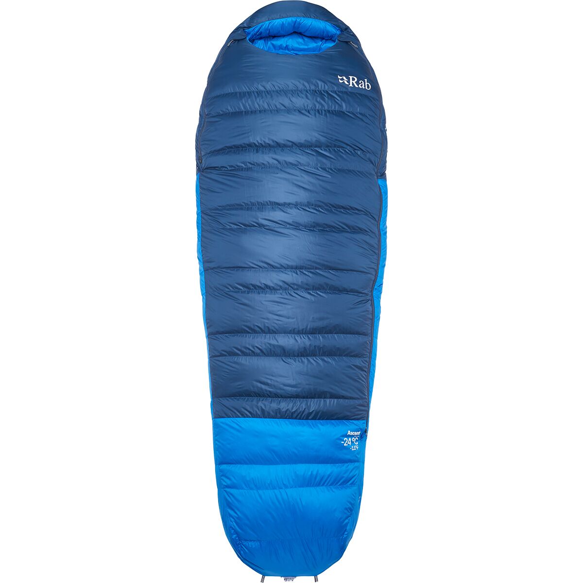 Rab Ascent Sleeping Bag: -11F Down Tempest Blue/Maya Blue, Reg/Left Zip