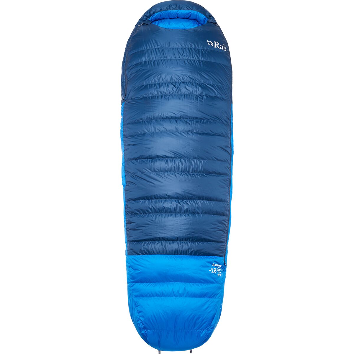 Rab Ascent Sleeping Bag: 0F Down Tempest Blue/Maya Blue, Long/Left Zip