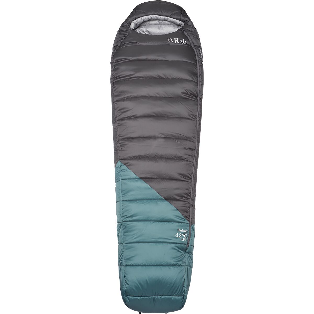 Rab Radeon Sleeping Bag: 10F Synthetic Sage/Graphene, Reg Wide/Left Zip