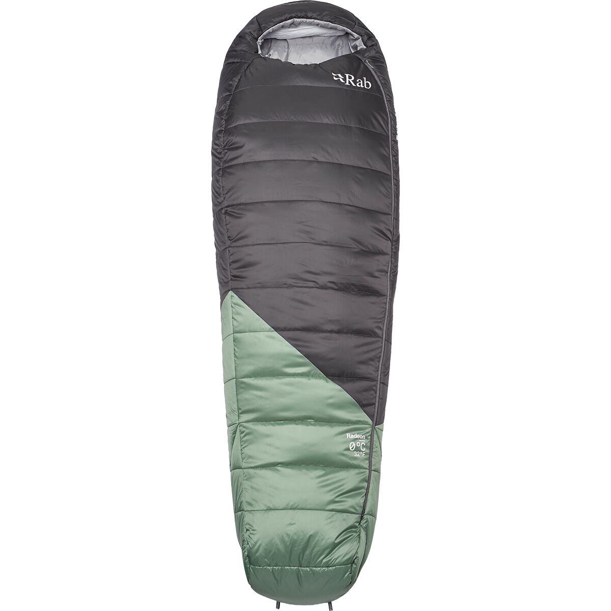 Rab Radeon Sleeping Bag: 32F Synthetic - Women's Dark Fig Green/Graphene, Long/Left Zip
