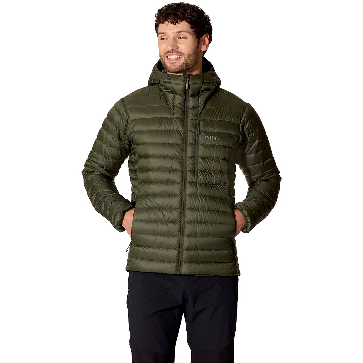 Image of Rab Microlight Alpine Hooded Jacket - Men's Army, S