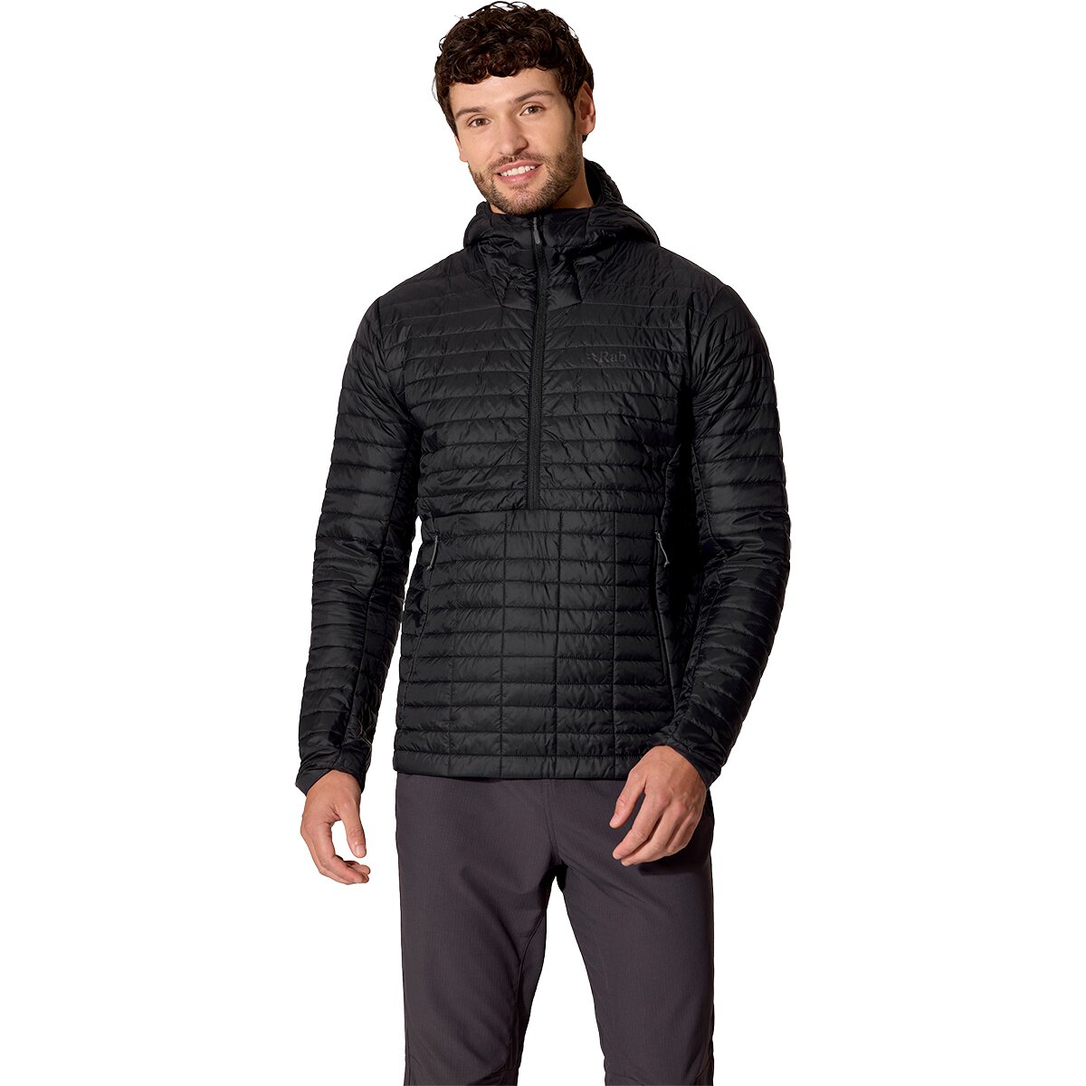 Image of Rab Microlighter Pullover Hooded Jacket - Men's Black, M