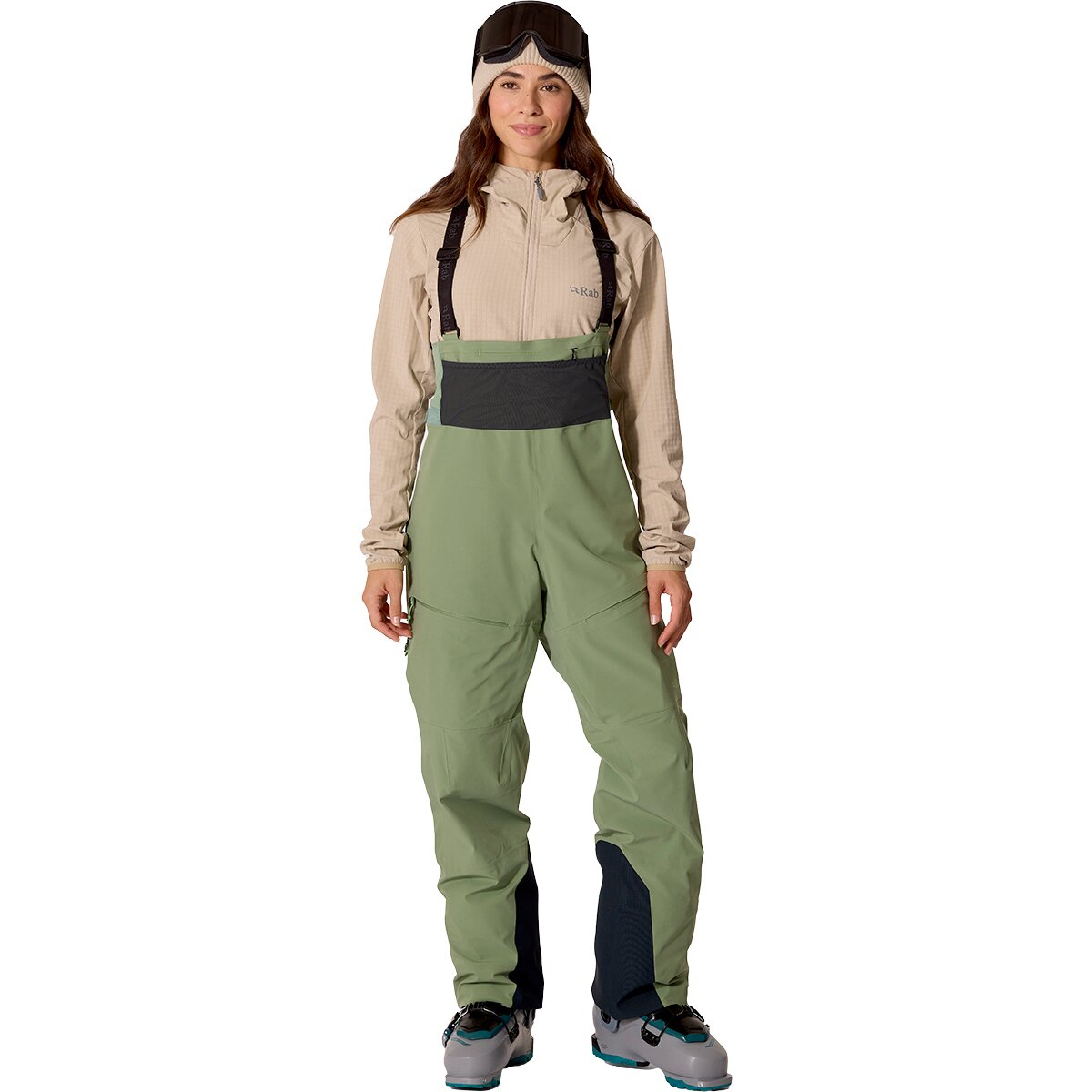 Image of Rab Kinetic Alpine Stretch Bib - Women's Dark Fig Green, M