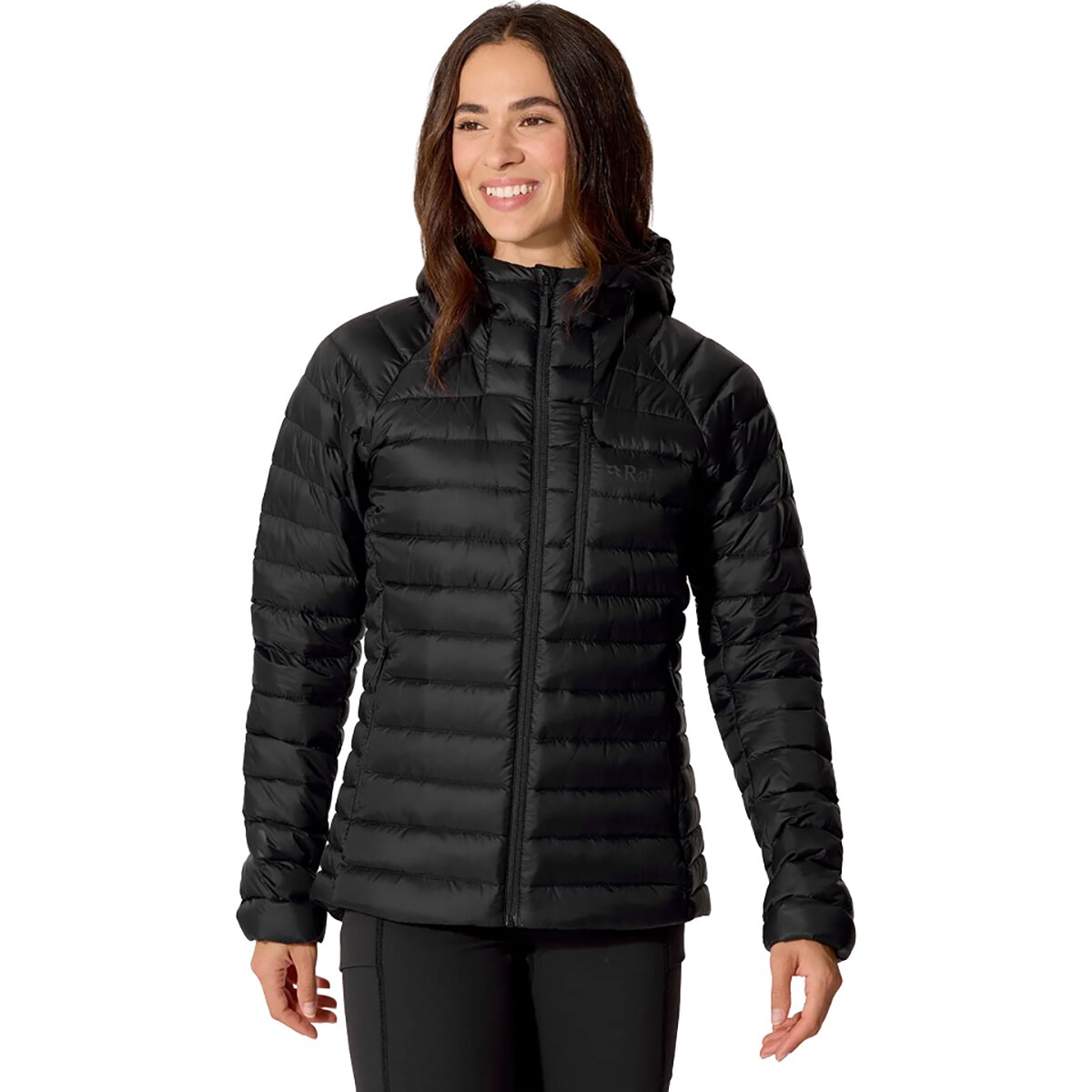 Image of Rab Microlight Alpine Down Hooded Jacket - Women's Black, L