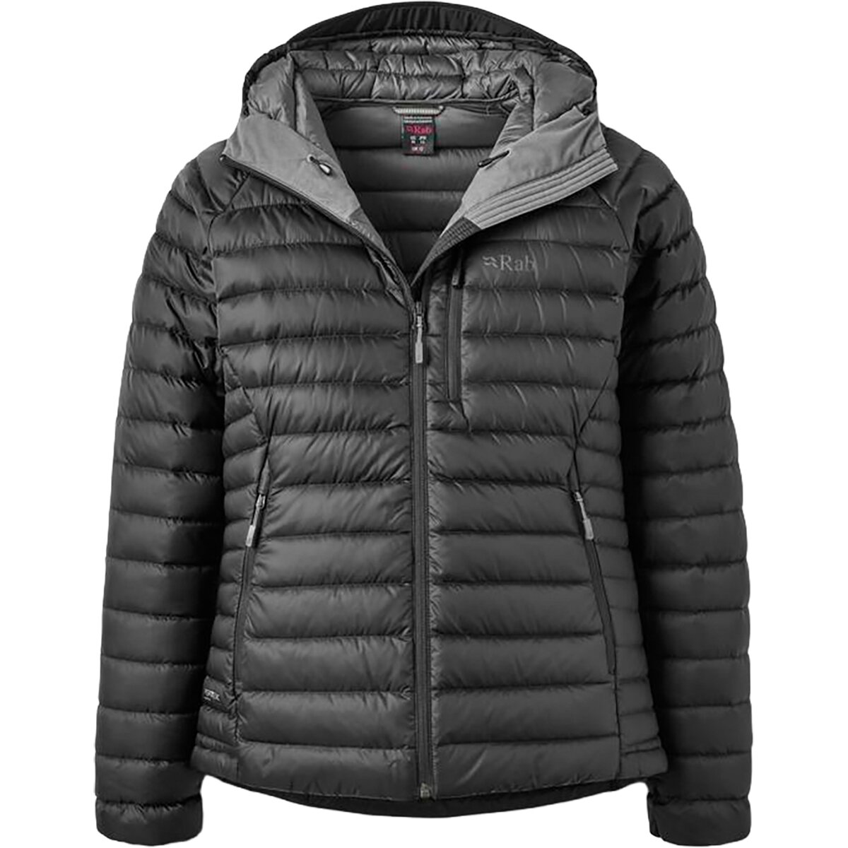 Image of Rab Microlight Alpine Down Hooded Jacket - Women's Graphene, XS