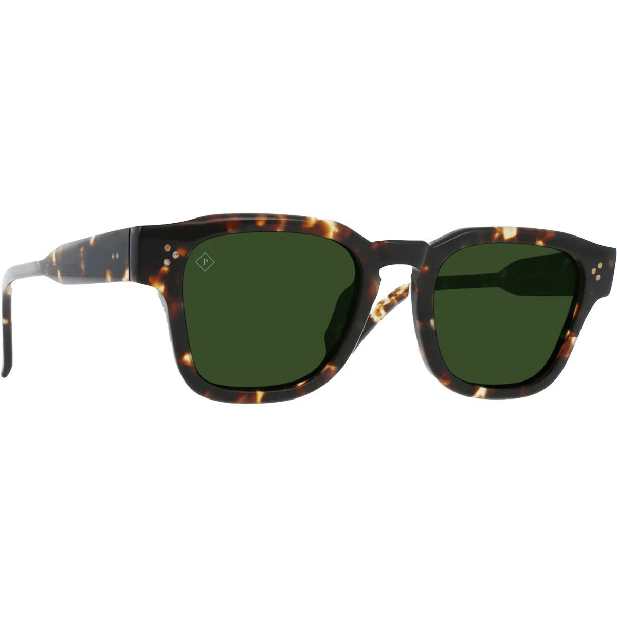 Image of RAEN optics Rece Polarized Sunglasses Brindle Tortoise/Green Polarized, 51