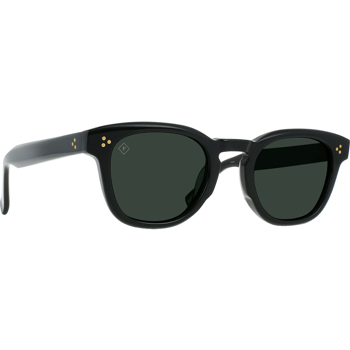 Image of RAEN optics Squire Polarized Sunglasses Recycled Black/Green Polarized, 49