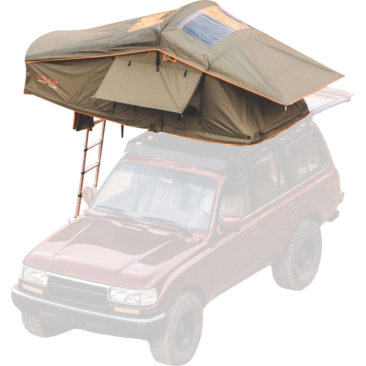 Image of ROAM Adventure Co Vagabond Rooftop Tent: 3-Person Forest Green/Hyper Orange, One Size