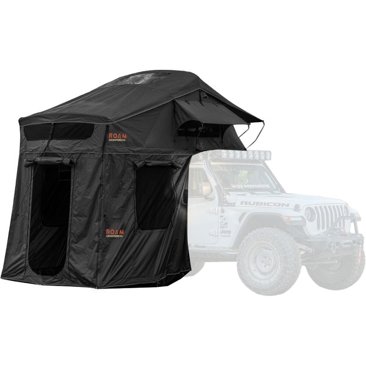 Image of ROAM Adventure Co Vagabond Rooftop Tent + Annex: 3-Person Black/Black, One Size