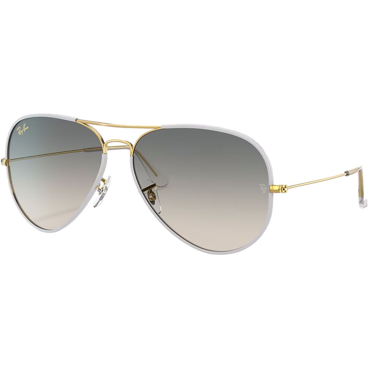 Image of Ray-Ban Aviator Large Metal Sunglasses Grey On Legend Gold/Clear Gradient Grey, L