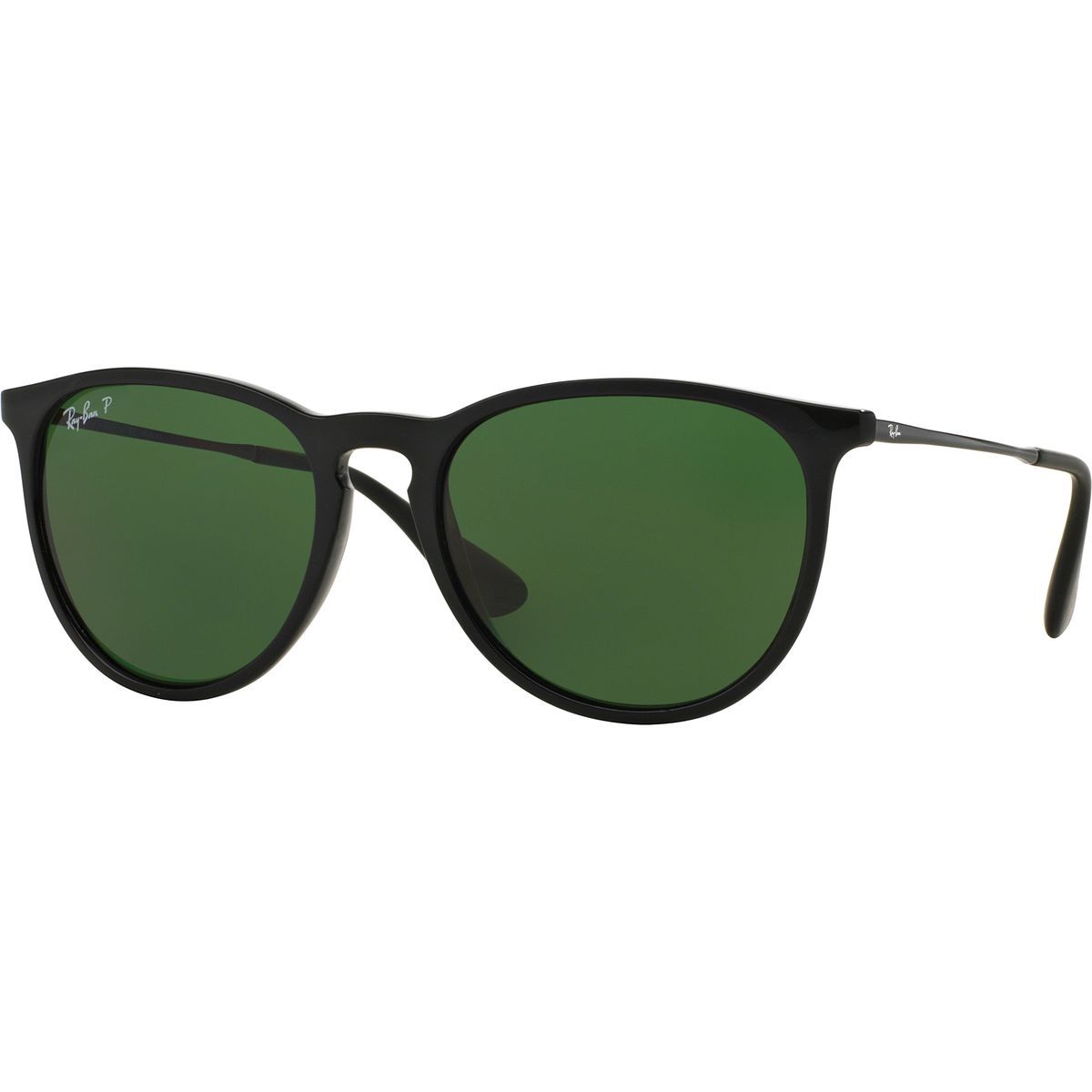 Image of Ray-Ban Erika Polarized Sunglasses - Women's Black/Polar Green, One Size