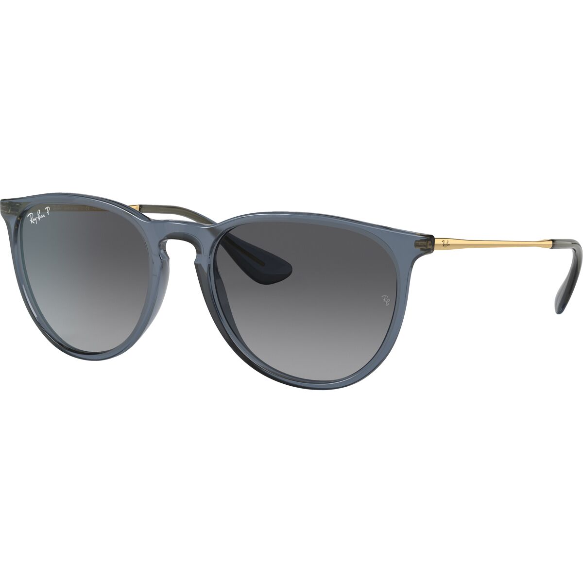 Image of Ray-Ban Erika Polarized Sunglasses - Women's Transparent Blue/Grey Gradient Polar, One Size