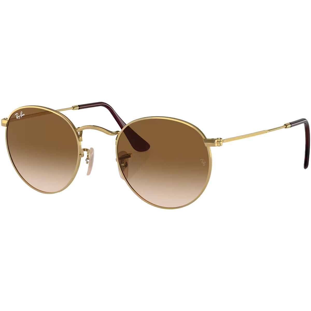 Ray-Ban Ray-Ban Round Metal Sunglasses Gold/Clear Gradient Brown, 53