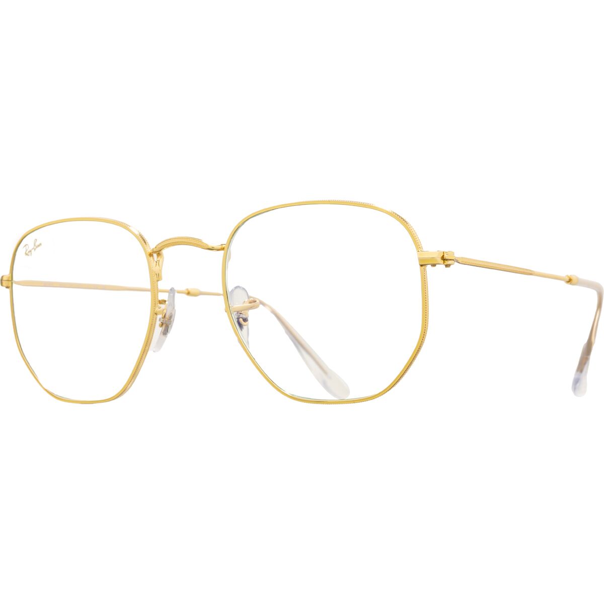 Image of Ray-Ban Hexagonal Sunglasses Legend Gold/Clear/Blue Light Filter, 51