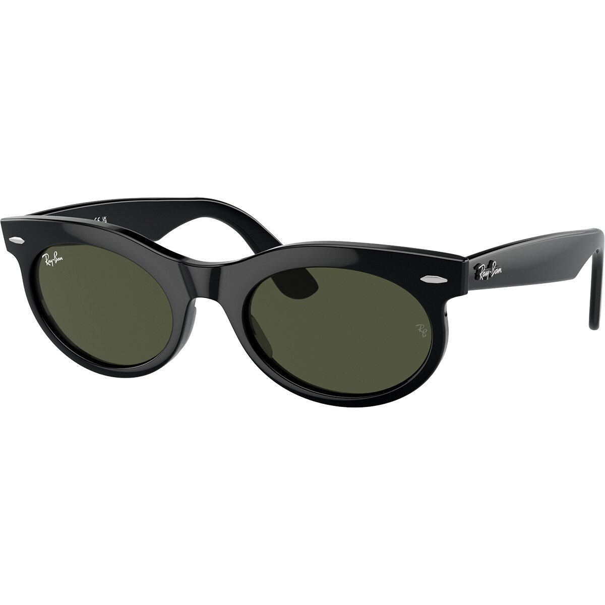 Image of Ray-Ban Wayfarer Oval Sunglasses - Women's Black/Green, 50