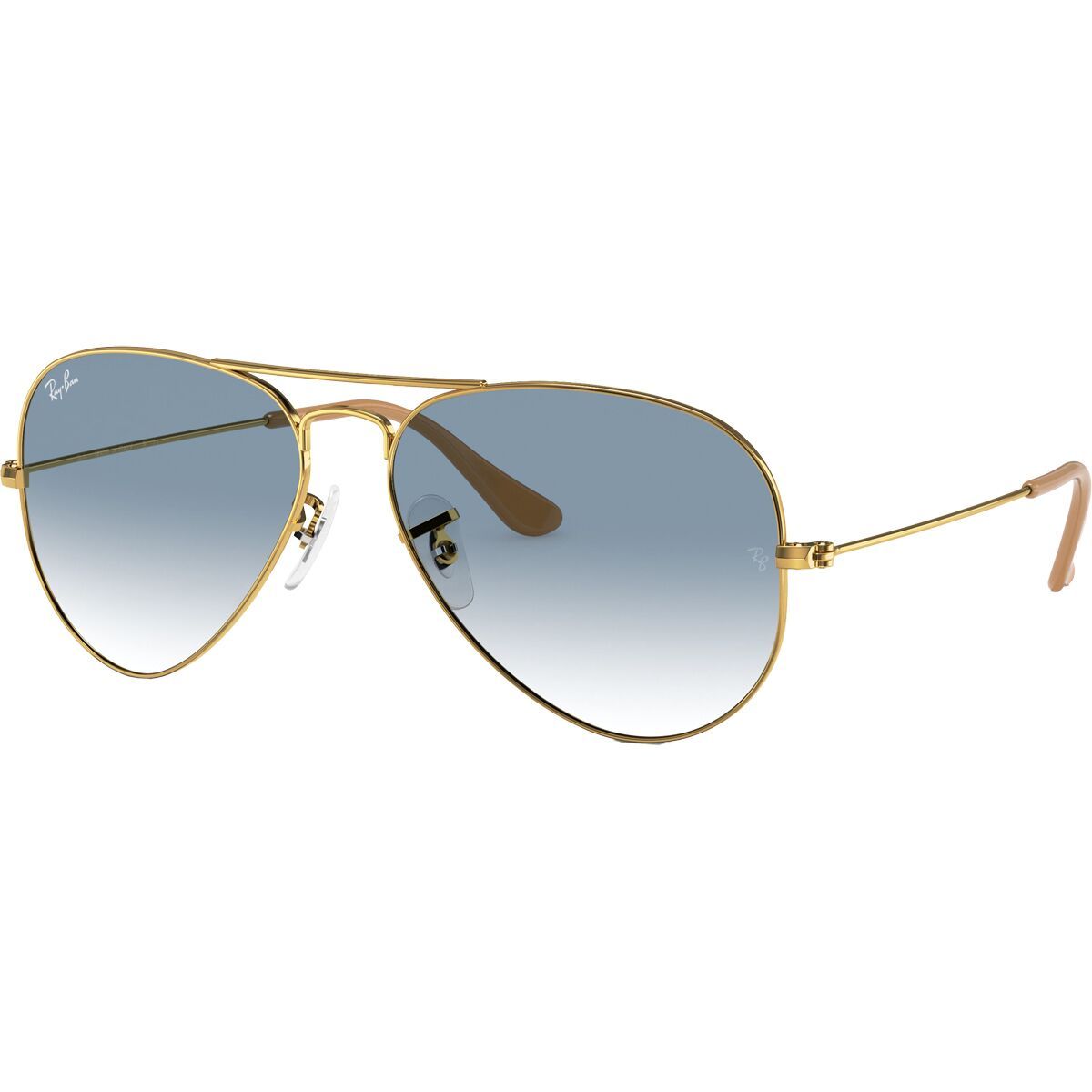 Image of Ray-Ban Aviator Large Metal Sunglasses Arista/Clear Gradient Blue, 58
