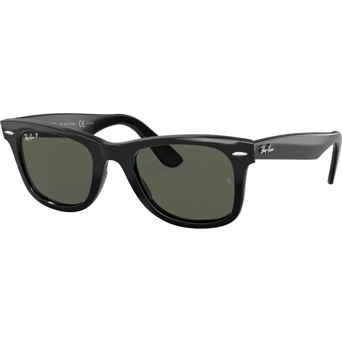 Image of Ray-Ban Original Wayfarer Polarized Sunglasses Black/Green Polarized, 54