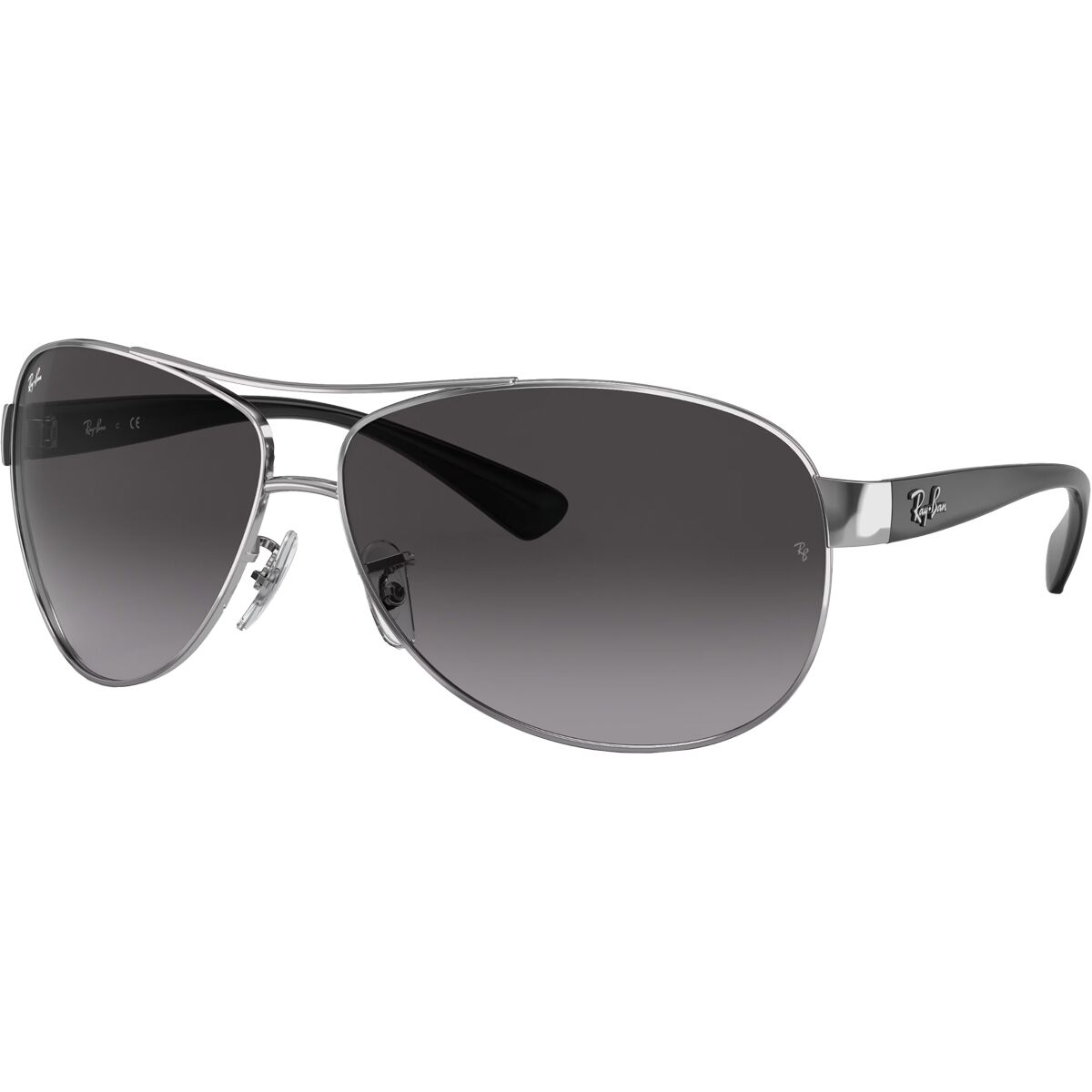 Image of Ray-Ban RB3386 Sunglasses Silver/Light Grey Gradient Dark Grey, 63
