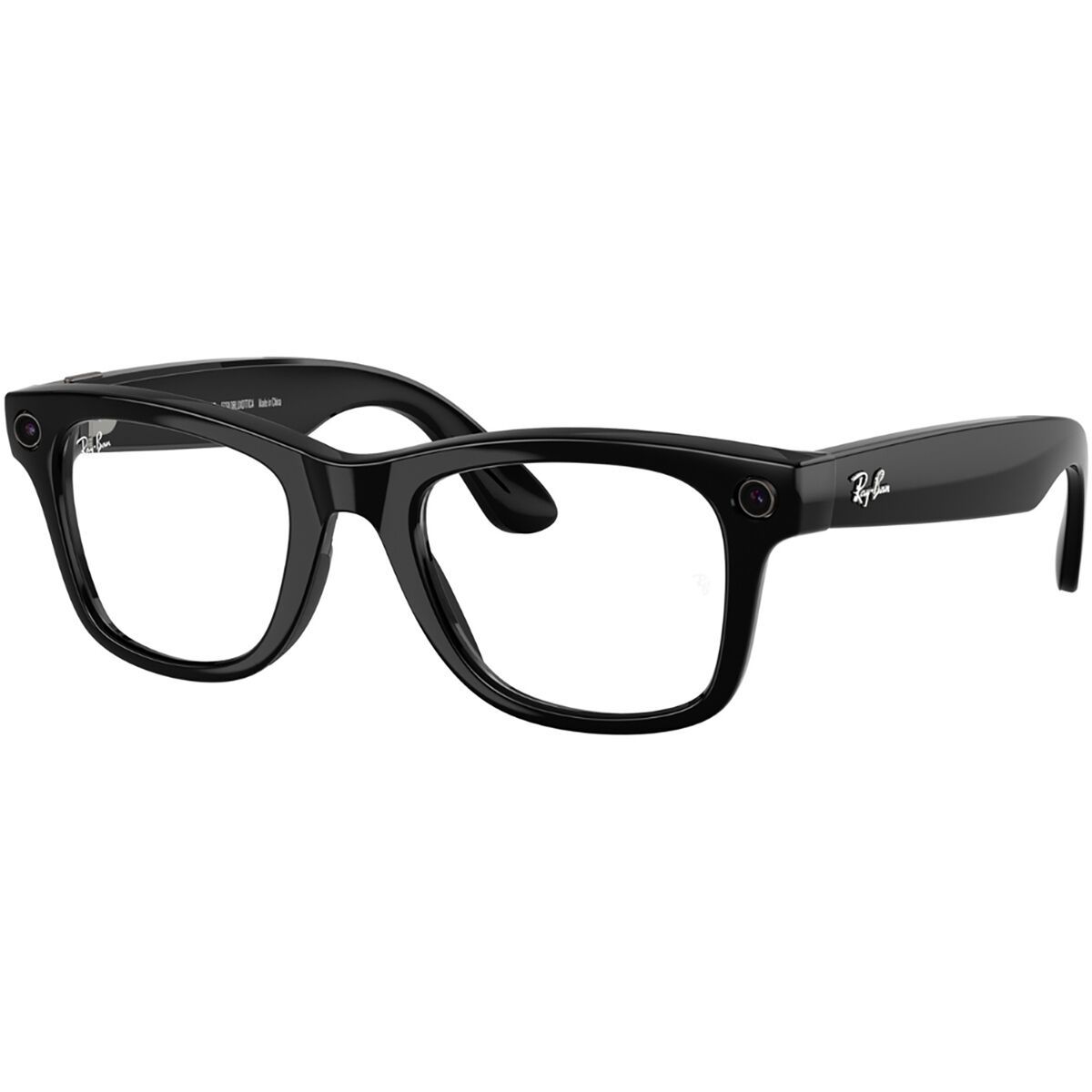 Image of Ray-Ban Meta AI Wayfarer Large Sunglasses Shiny Black/Transitions Graphite Green, 53