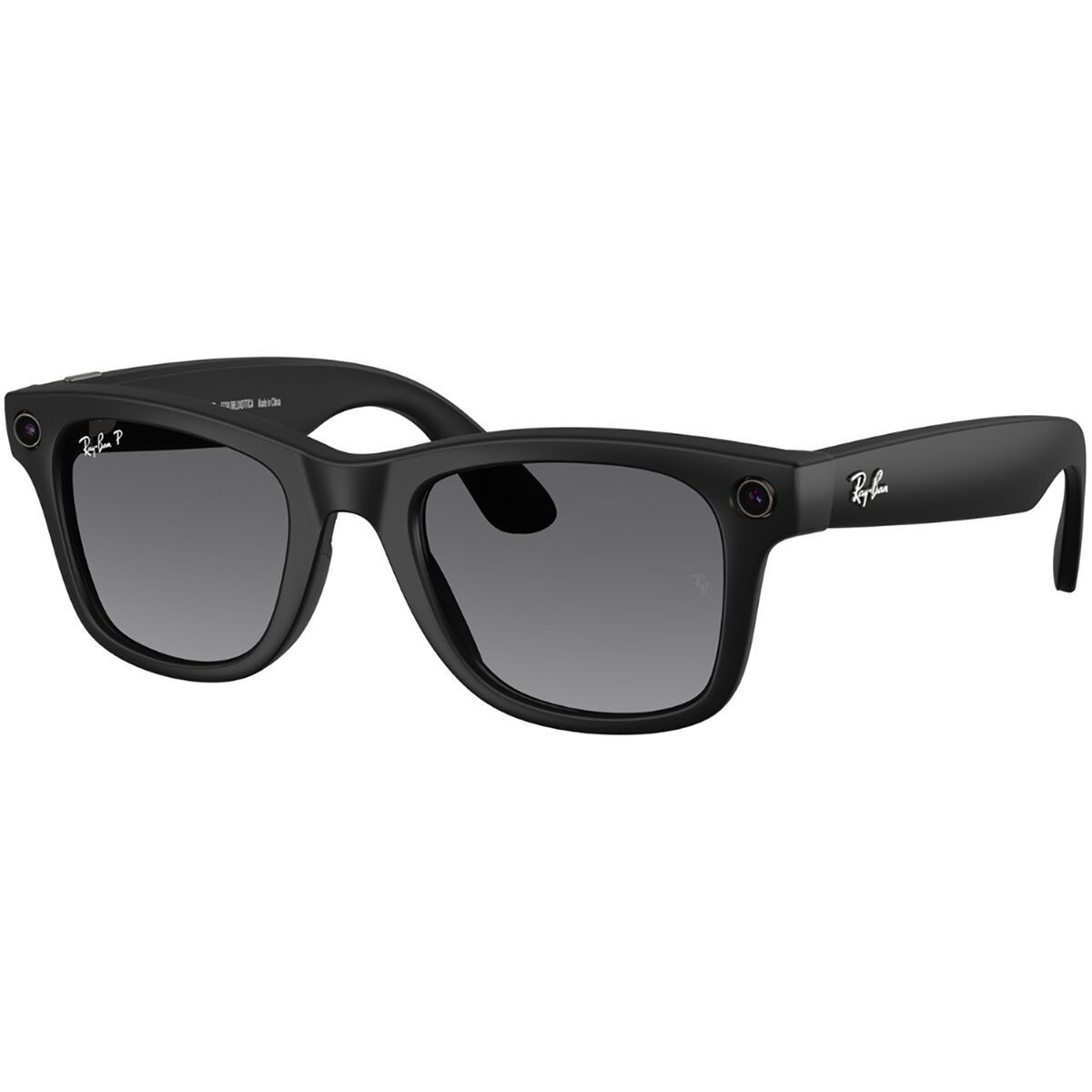 Image of Ray-Ban Meta AI Wayfarer Polarized Sunglasses Matte Black/Polar Gradient Graphite, 50
