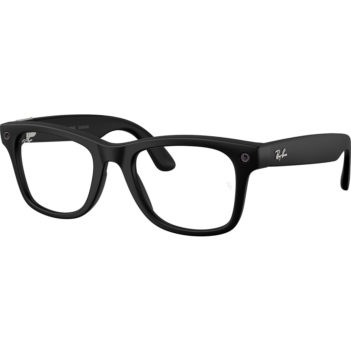 Image of Ray-Ban Meta Wayfarer Large Sunglasses Matte Black/Transitions Graphite Green, 53
