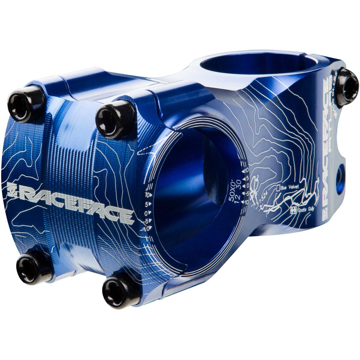 Image of Race Face Atlas 31.8mm Stem Blue, 50mm/0 Degree, One Size