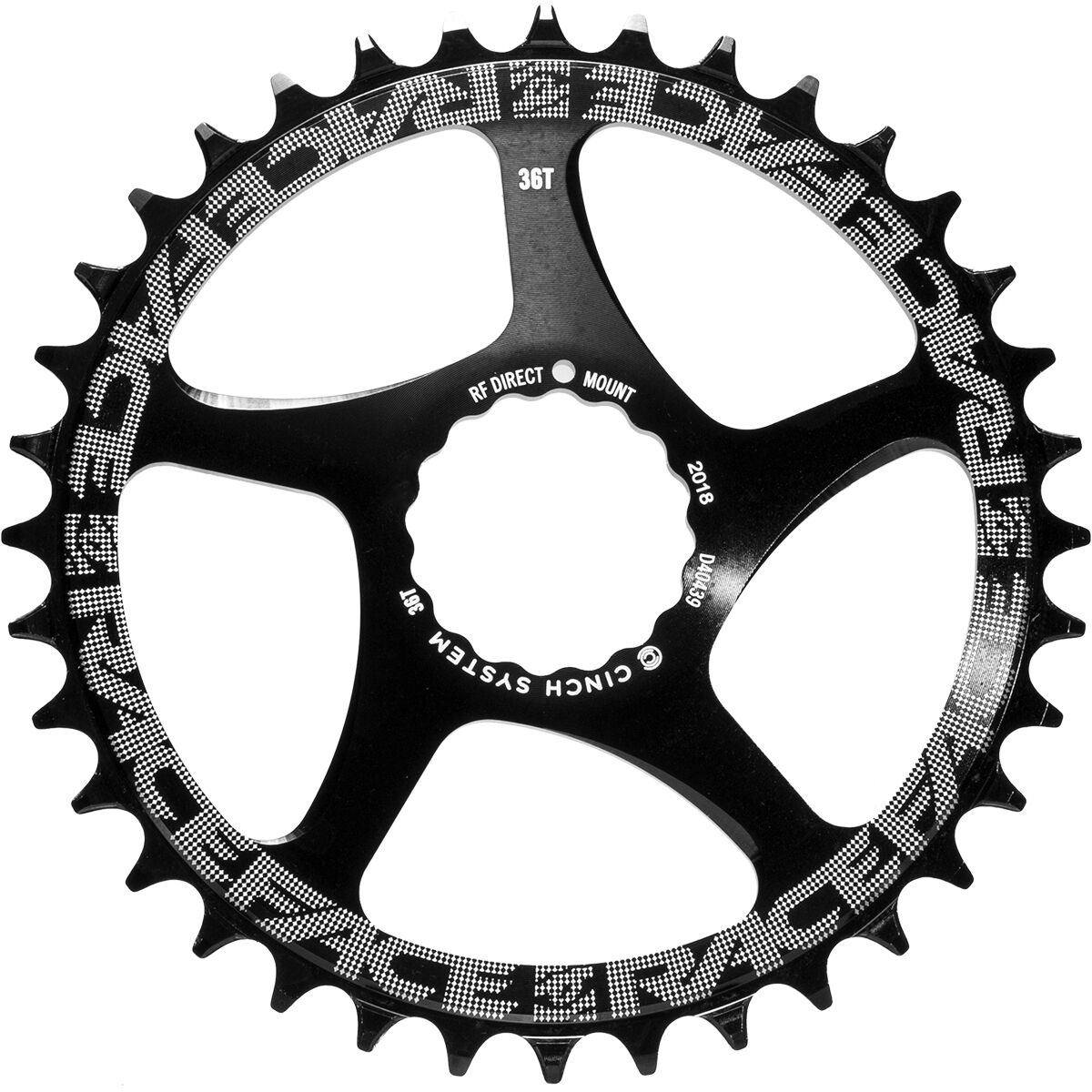 Image of Race Face Narrow Wide Cinch Direct Mount Chainring Black, 38T