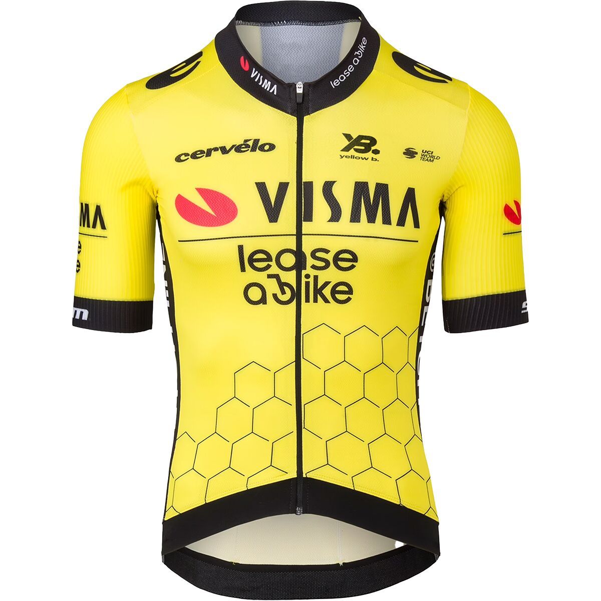 Image of Racing-Gear Team Visma-Lease a Bike Aero Jersey - Men's Yellow/Black, M