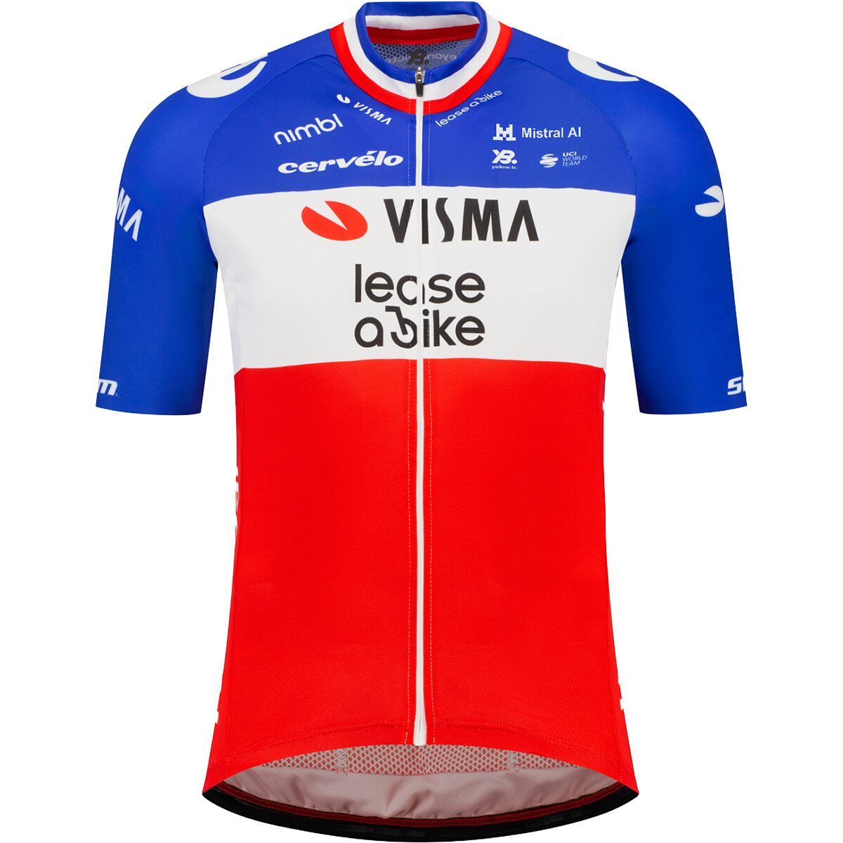 Image of Racing-Gear Team Visma Lease a Bike French Champion Jersey - Men's Blue/White/Red, S