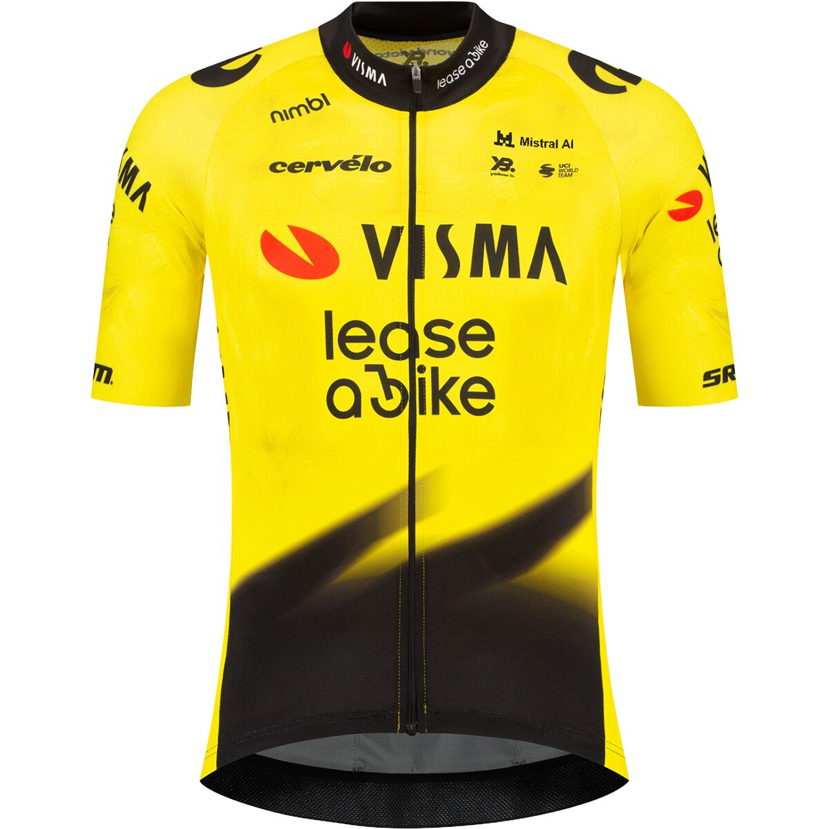 Image of Racing-Gear Team Visma Lease a Bike Short-Sleeve Cycling Jersey - Men's Yellow/Black, XL