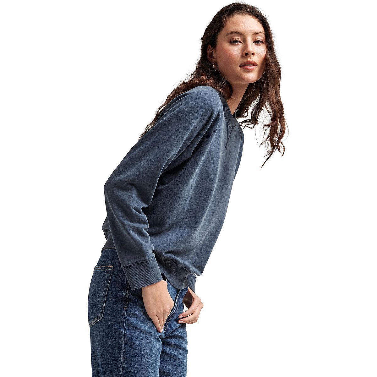 Image of Richer Poorer Recycled Crew Sweatshirt - Women's Mineral Moonlit Ocean, M