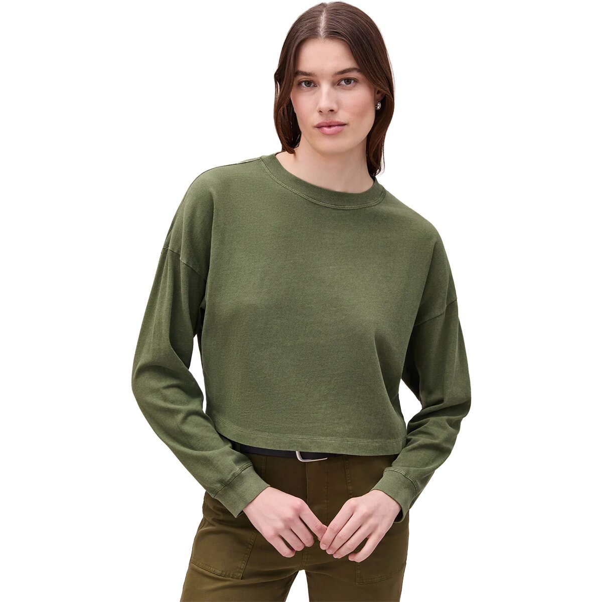 Image of Richer Poorer Relaxed Crop Long-Sleeve T-Shirt - Women's Cypress, M