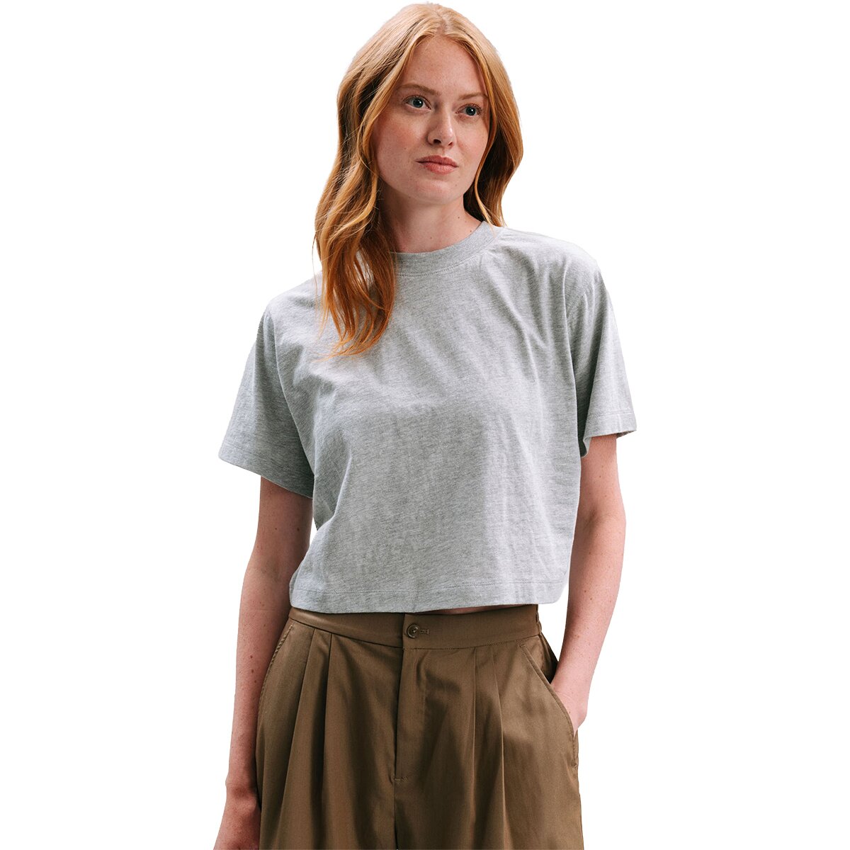 Image of Richer Poorer Relaxed Crop T-Shirt - Women's Heather Grey, L