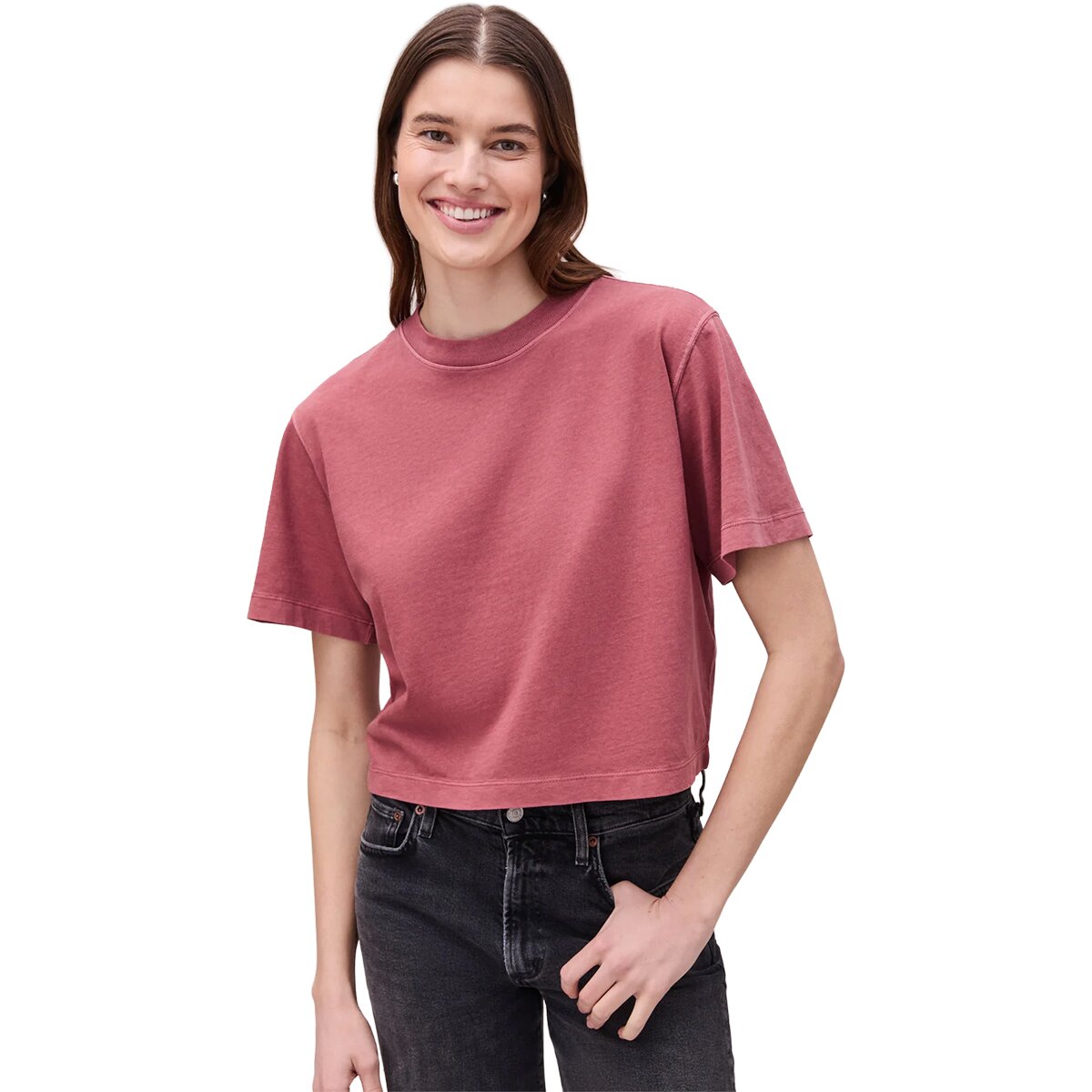 Image of Richer Poorer Relaxed Crop T-Shirt - Women's Marsala, XS