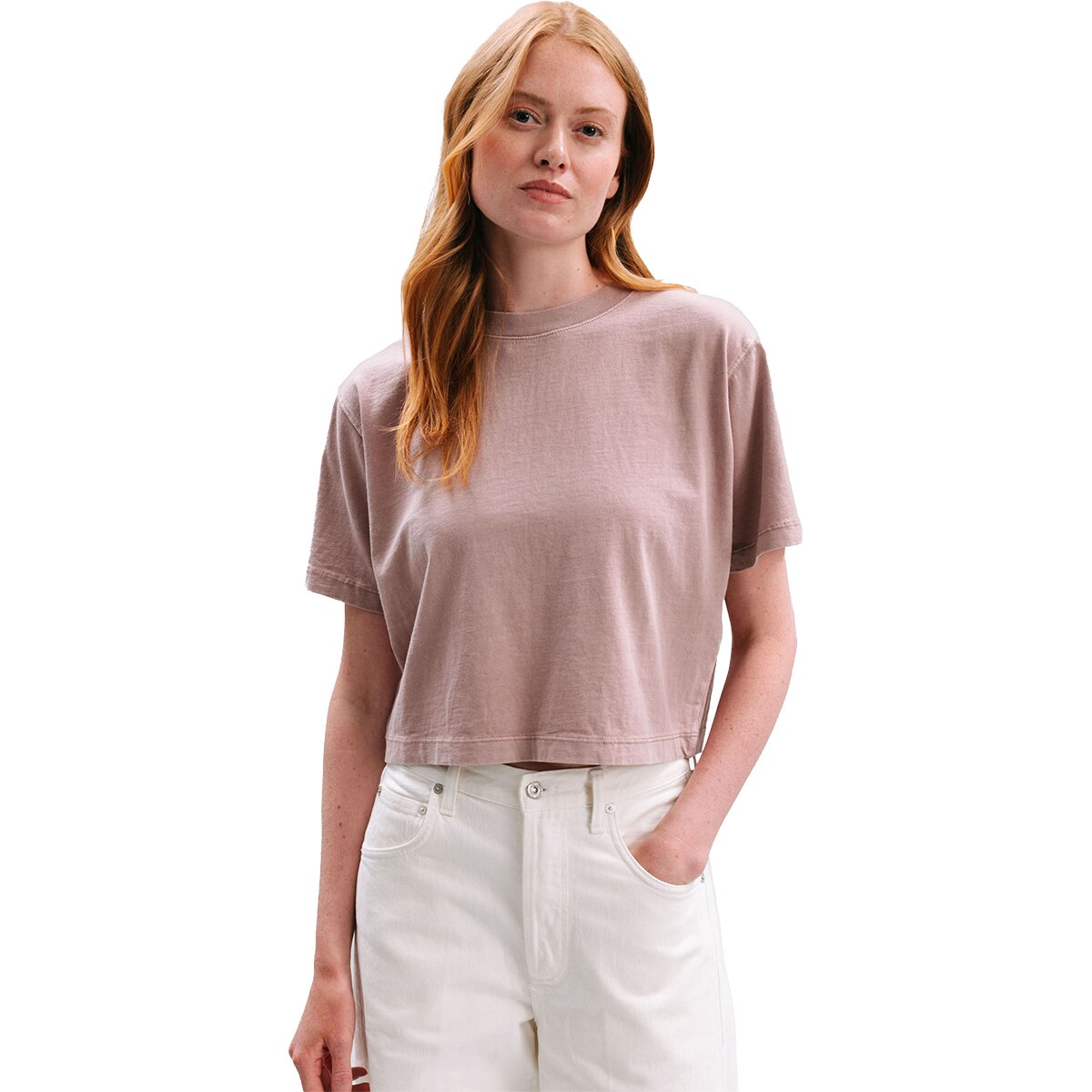 Image of Richer Poorer Relaxed Crop T-Shirt - Women's Soft Mauve, XS