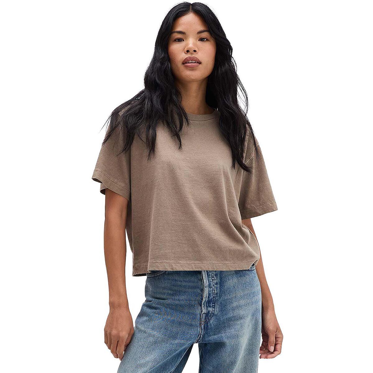 Image of Richer Poorer Relaxed Crop T-Shirt - Women's Warm Grey, S