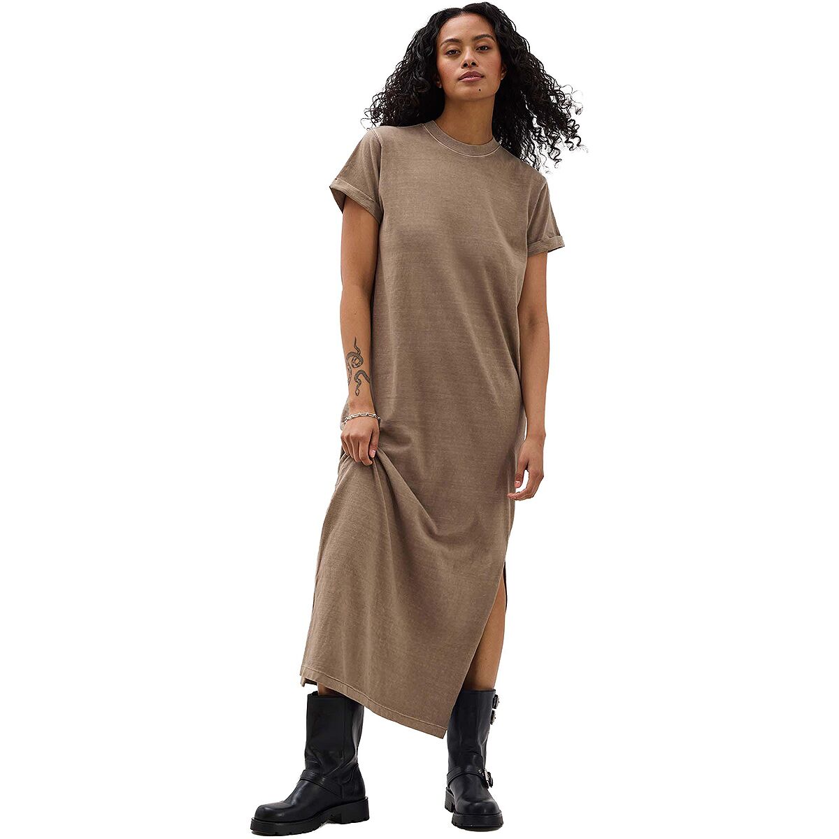 Image of Richer Poorer Relaxed T-Shirt Dress - Women's Warm Grey, S