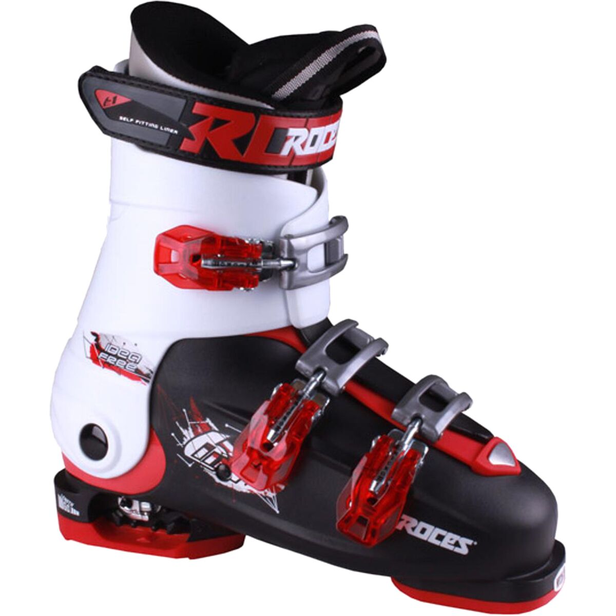 Image of Roces Idea Free Adjustable Ski Boots - Kids' Black/White/Red, 22.5-25.5