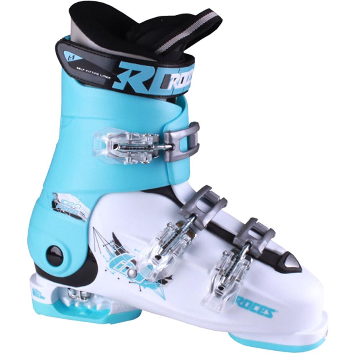 Roces Idea Free Adjustable Ski Boots - Kids' White/Light Blue, 22.5-25.5