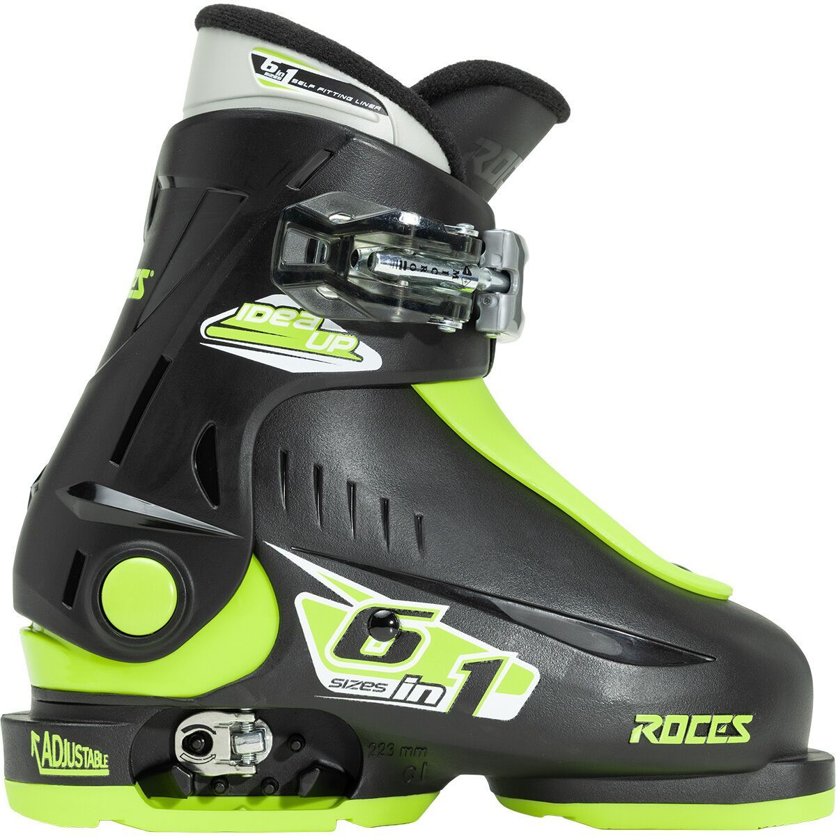 Image of Roces Idea Up Adjustable Ski Boots - Kids' Black/Lime, 16.0-18.5