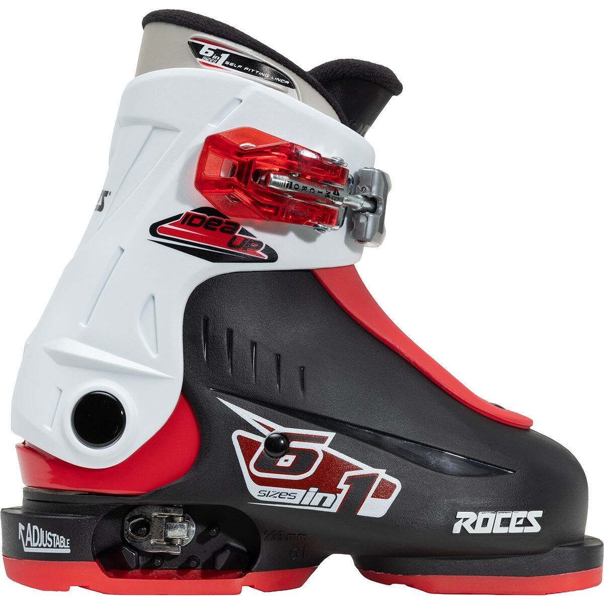 Image of Roces Idea Up Adjustable Ski Boots - Kids' Black/White/Red, 16.0-18.5