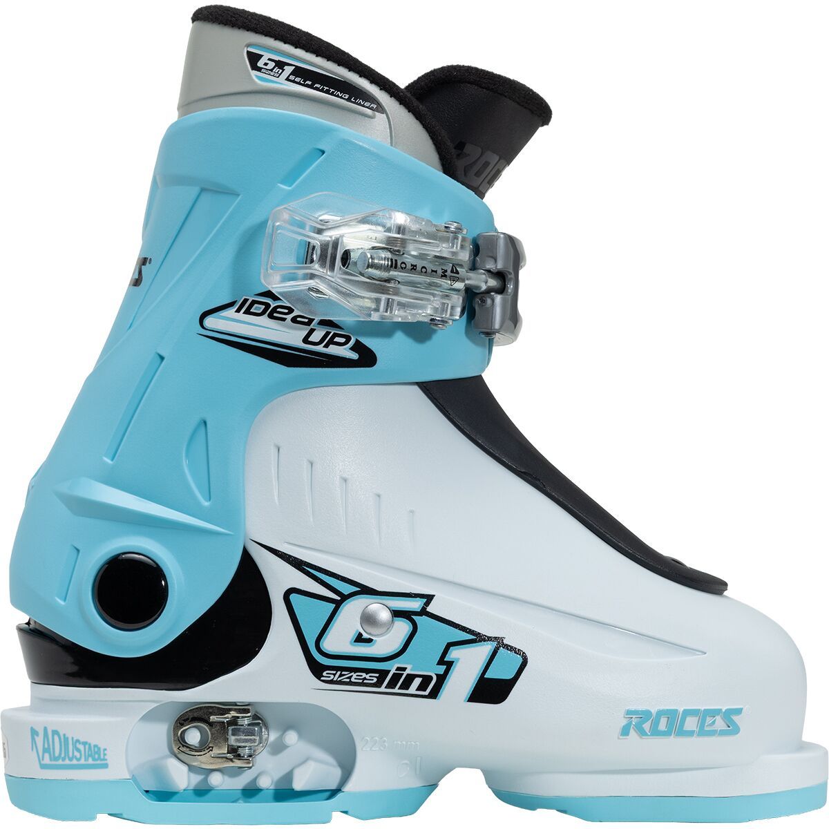 Image of Roces Idea Up Adjustable Ski Boots - Kids' White/Light Blue, 16.0-18.5