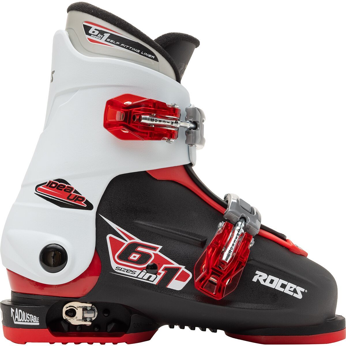 Image of Roces Idea Up Adjustable Double Buckle Ski Boots - Kids' Black/White/Red, 19.0-22.0