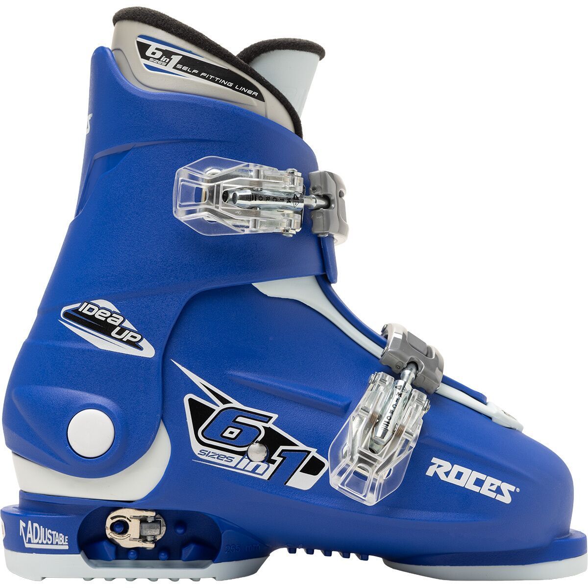 Image of Roces Idea Up Adjustable Double Buckle Ski Boots - Kids' Blue/White, 19.0-22.0