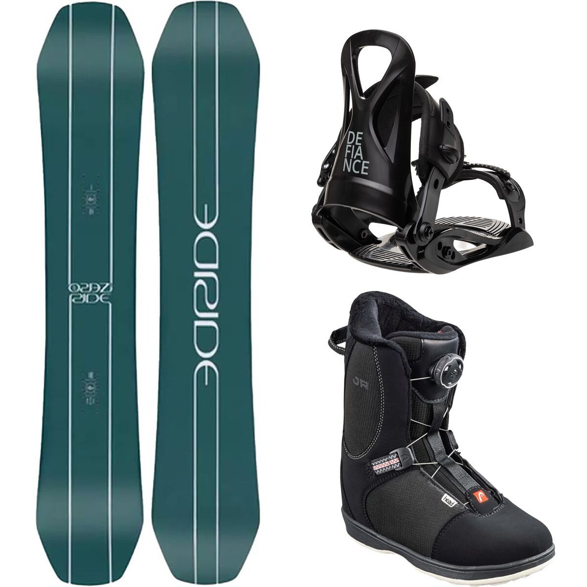 Ride Zero Jr Snowboard + J1 Binding + Head Jr BOA Boot - Kids' 147cm, 4.0/5.0