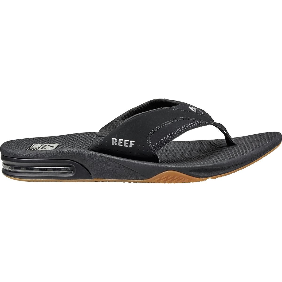 Image of Reef Fanning Flip Flop - Men's Black/Silver, 12.0