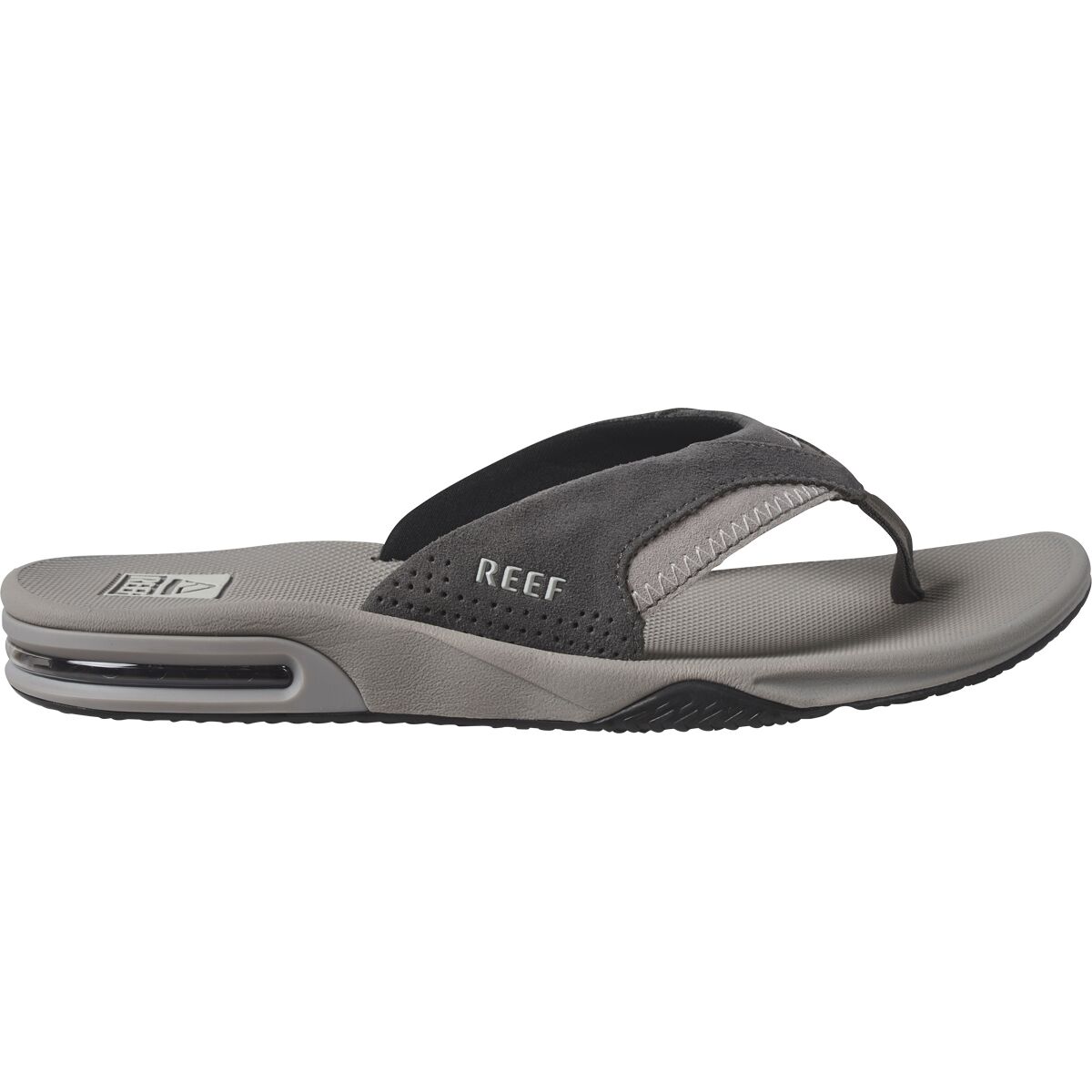 Image of Reef Fanning Flip Flop - Men's Grey Suede, 9.0