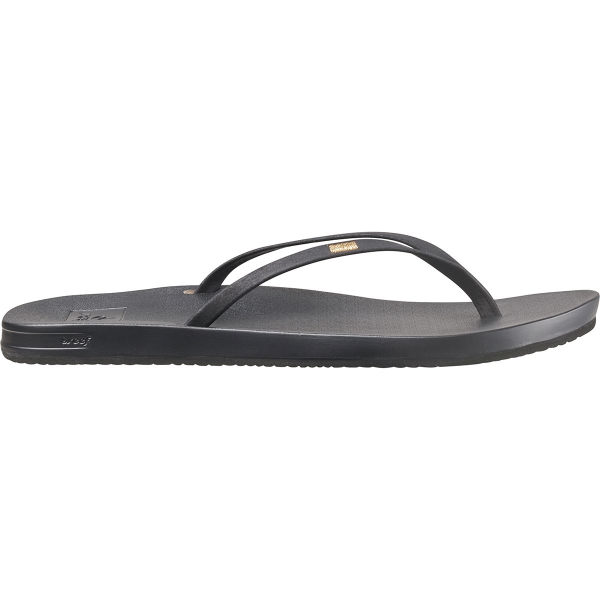 Image of Reef Cushion Slim Flip Flop - Women's Black, 11.0